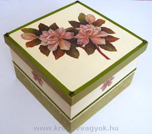 decoupage ragasztott doboz